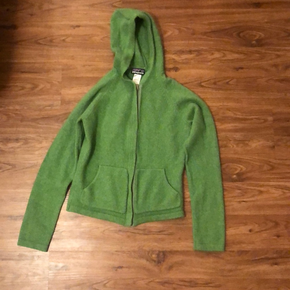 100% cashmere Patagonia Green Zip Up Hoodie